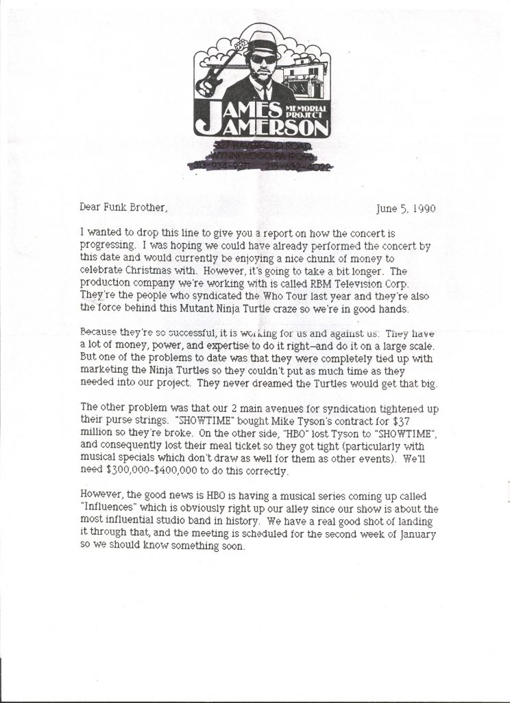 Funk Brother Letter